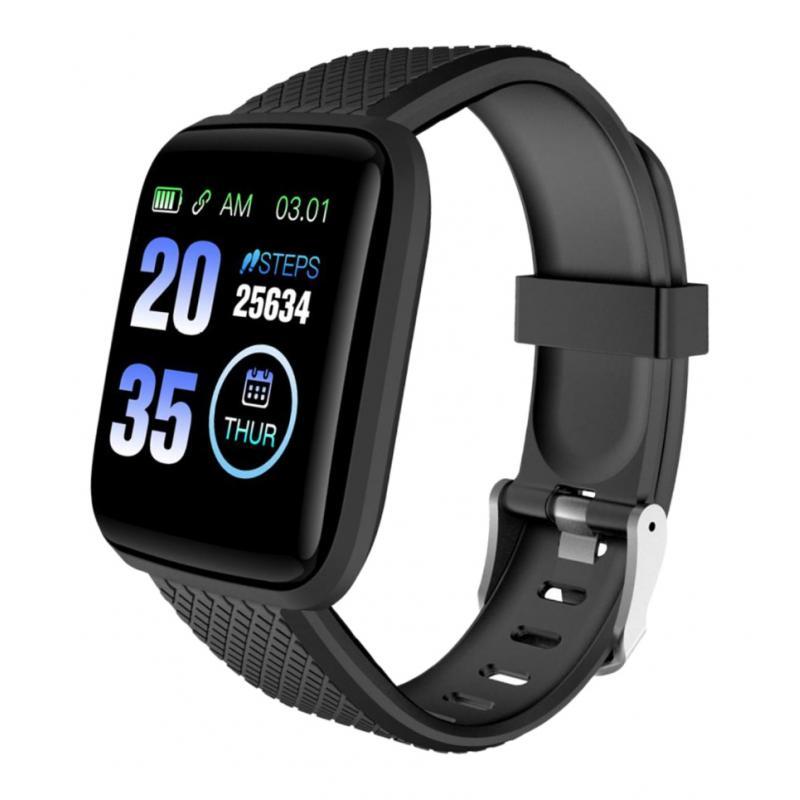 2pcs Sport Fitness Tracker Smart Heart Rate Monitor Black 116 plus