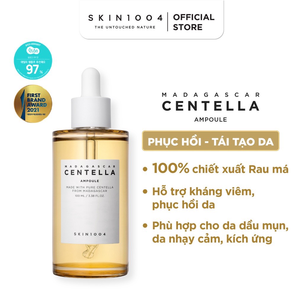 Combo Skin1004 Madagascar Centella Kem chống nắng Air-Fit SunCream Plus 50ml & Tinh chất rau má Ampoule 100ml