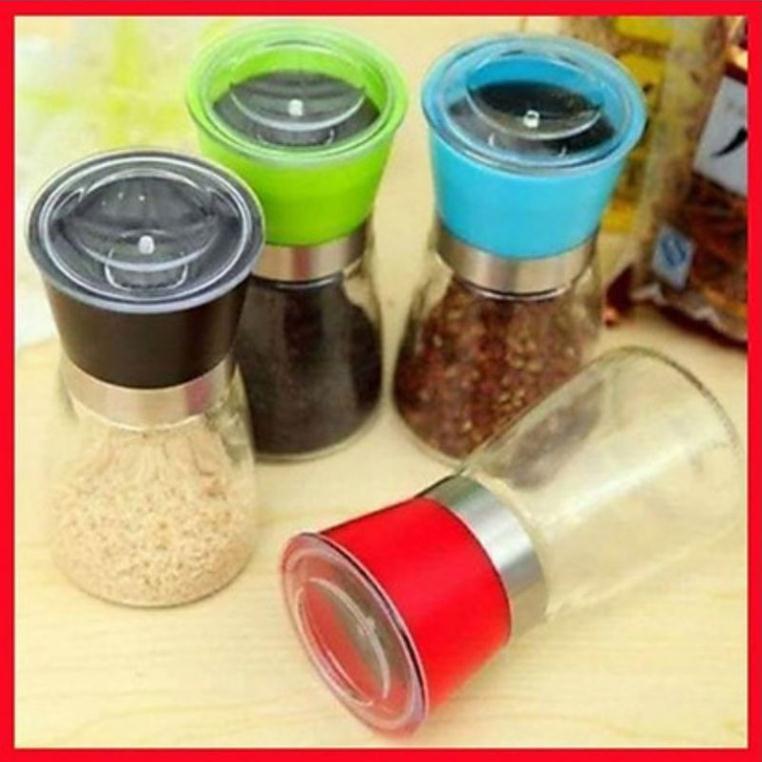 Xay tiêu bằng tay hạt nhỏ mịn điều chỉnh được lọ thủy tinh