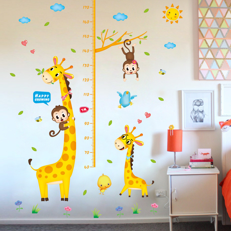 Miếng dán sticker Cleverbees đo chiều cho bé cao từ 60 cm tới 180 cm dán tường trang trí hình hoạt hình ngộ nghĩnh dễ dán Mẫu Clickmua23- Nhiều mẫu lựa chọn