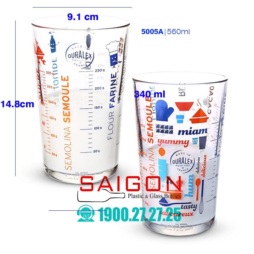 Ly Thủy Tinh Chia Vạch Cường Lực  Duralex Precisio 560ml | 5005A , Nhập Khẩu Pháp
