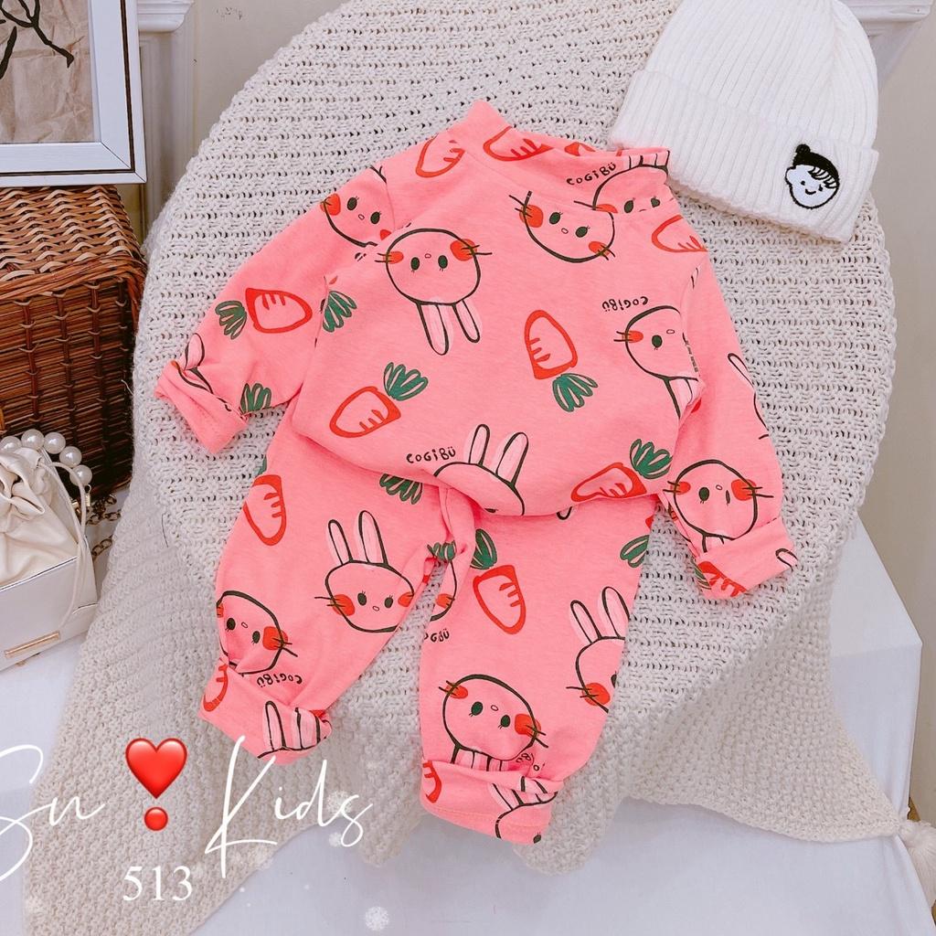 Bộ dài tay cổ lọ cho bé gái 8-20kg