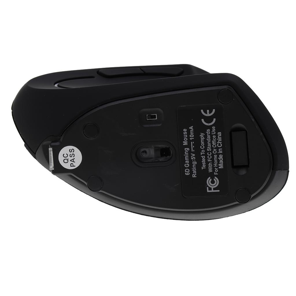 6D 2.4GHz Wireless Mouse Rechargeable Vertical Ergonomic Mice for Laptop PC