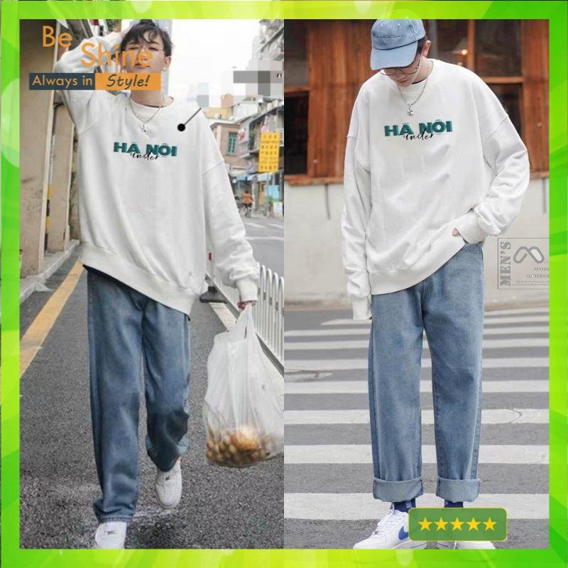 Áo sweater LOGO under Hà Nội Form Rộng Áo hoodie da cá UNISEX Nam Nữ- In Hình Local Brand