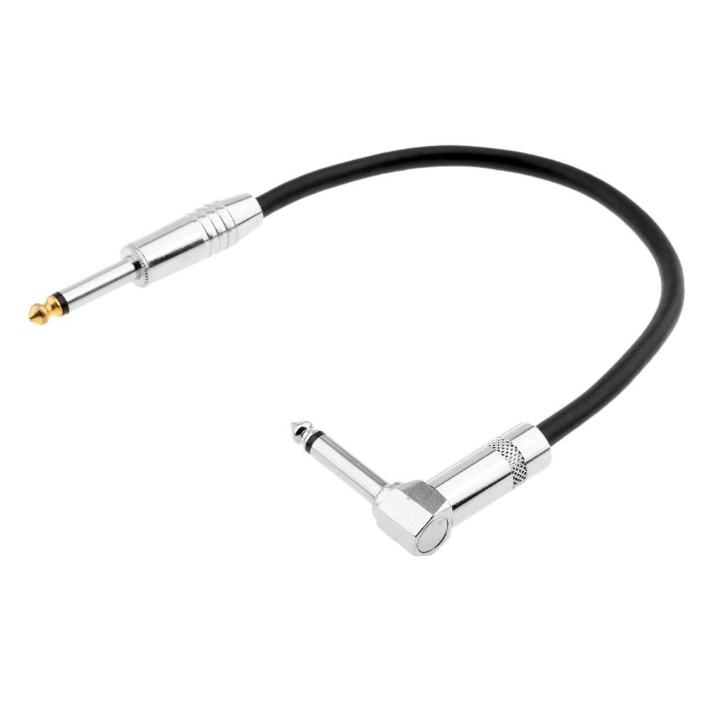 1/4 Inch to 1/4 Inch 6.35mm Jack Straight to Right Angle Cable 0.3meter