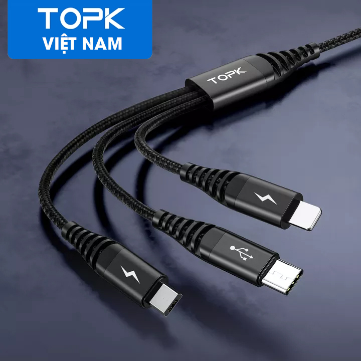 [HÀNG CHÍNH HÃNG] Cáp Sạc Nhanh TOPK AN24 USB- Micro Cho HUAWEI P40 OPPO A91 Samsung Galaxy M31 - Phân phối bởi TOPK VIỆT NAM