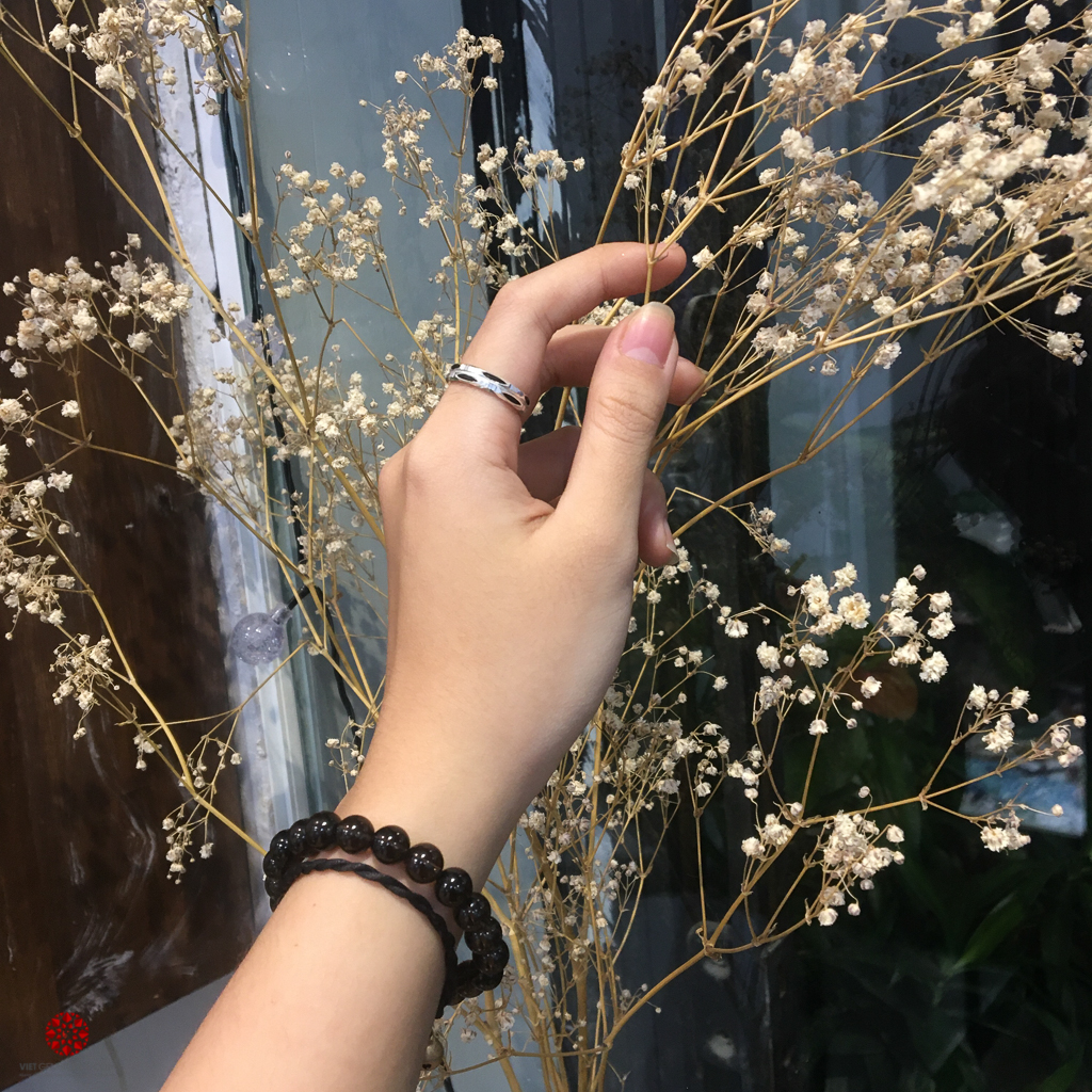 Nhẫn bạc lông voi nhân tạo may mắn - Kiểu nhẫn đôi