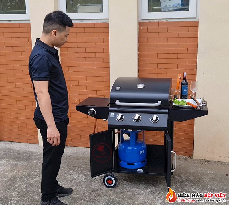 Bếp Nướng Gas Cao Cấp BBQ Grill 757-(3+1) , Bếp Nướng Ngoài Trời, Bếp Nướng Không Khói, Bếp Nướng Sân Vườn