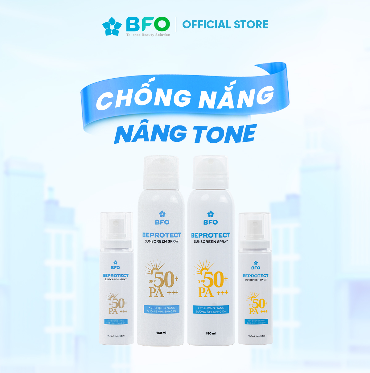 Xịt Chống Nắng Bảo Vệ Hoàn Hảo Dưỡng Da Nâng Tone Beprotect SPF 50 PA++++