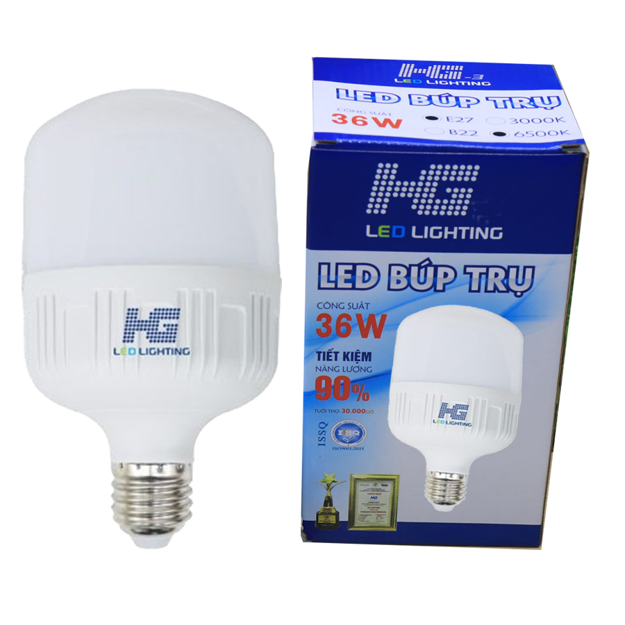 Bộ 2 bóng đèn led Bulb chống nước 36w ánh sáng trắng)