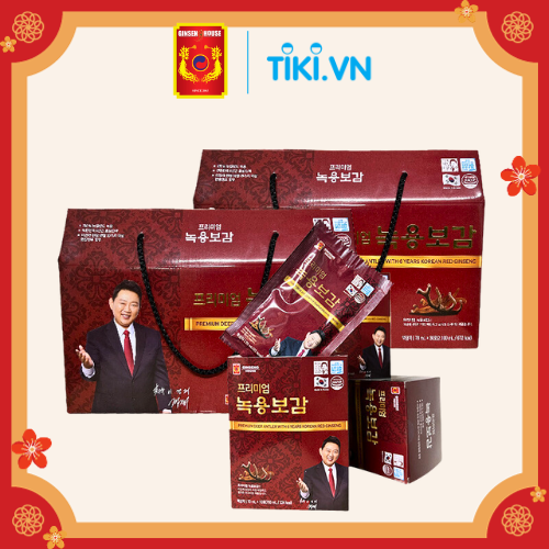 COMBO 2 Hộp Chiết Xuất Nhung Hươu Và Hồng Sâm Hàn Quốc 6 Năm Tuổi Ginseng House - 60 gói x 70ml