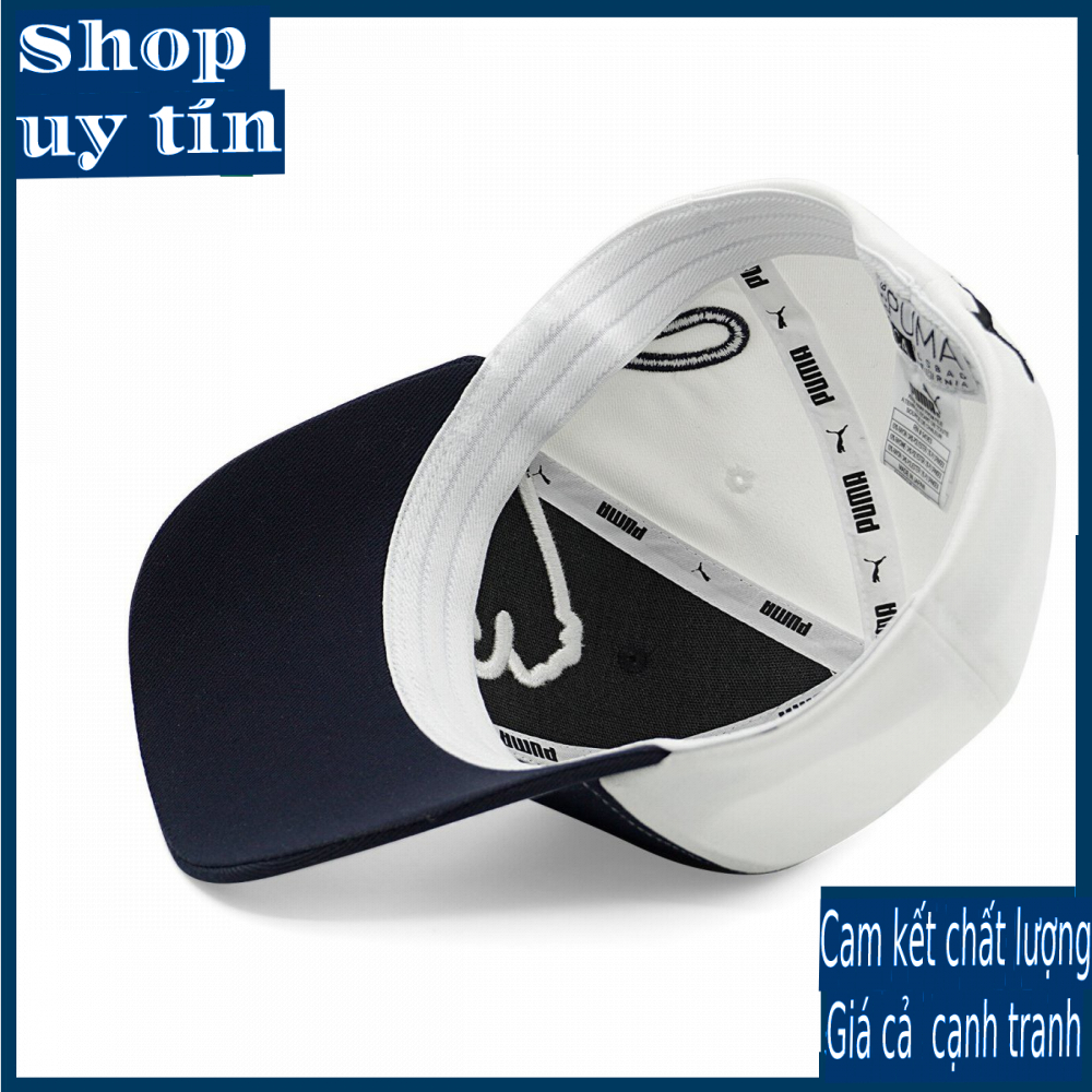 Freeship - MŨ/NÓN KẾT LƯỠI TRAI PM BÍT ĐUÔI THÊU BÁO SƯ TỬ BÊN THỜI TRANG NAM NỮ CAO CẤP - màu trắng /màu xanh đen