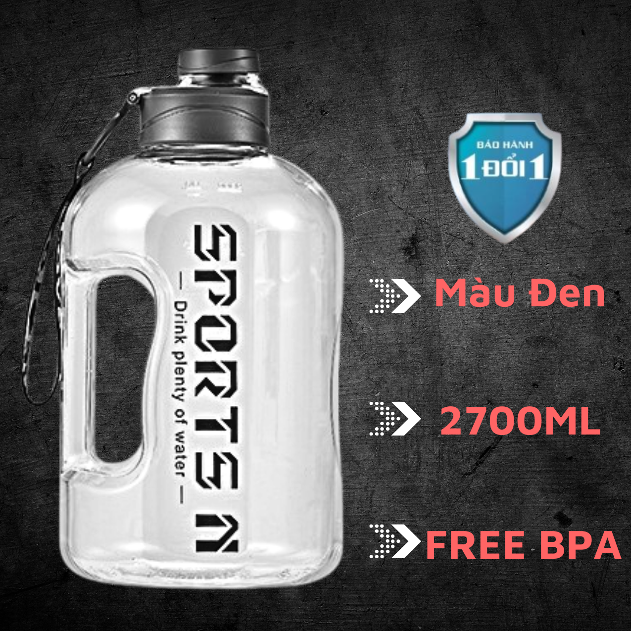 Bình Đựng Nước Chịu Nhiệt Độ Cao SOIKA 1.7L Và 2.7L SW01 – Xám – SW01X – 2,7 Lít