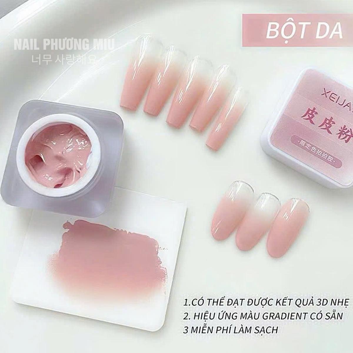 Gel Dặm Lẻ Màu Đen Trắng, Đỏ Hồng Ombre Móng XEIJAYI Đặc Mịn Có Thể Vẽ, Không Cần Pha Bột