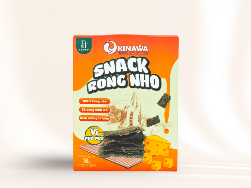 Snack rong nho dinh dưỡng Okinawa - Vị phô mai - Hộp 18gr