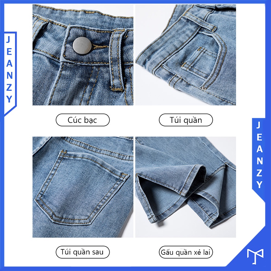 Quần jeans ống suông xẻ tà ống đứng mặc tôn dáng tôn chân