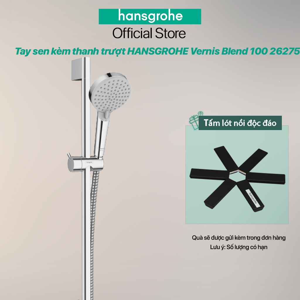 Tay sen kèm thanh trượt HANSGROHE Vernis Blend 100 26275