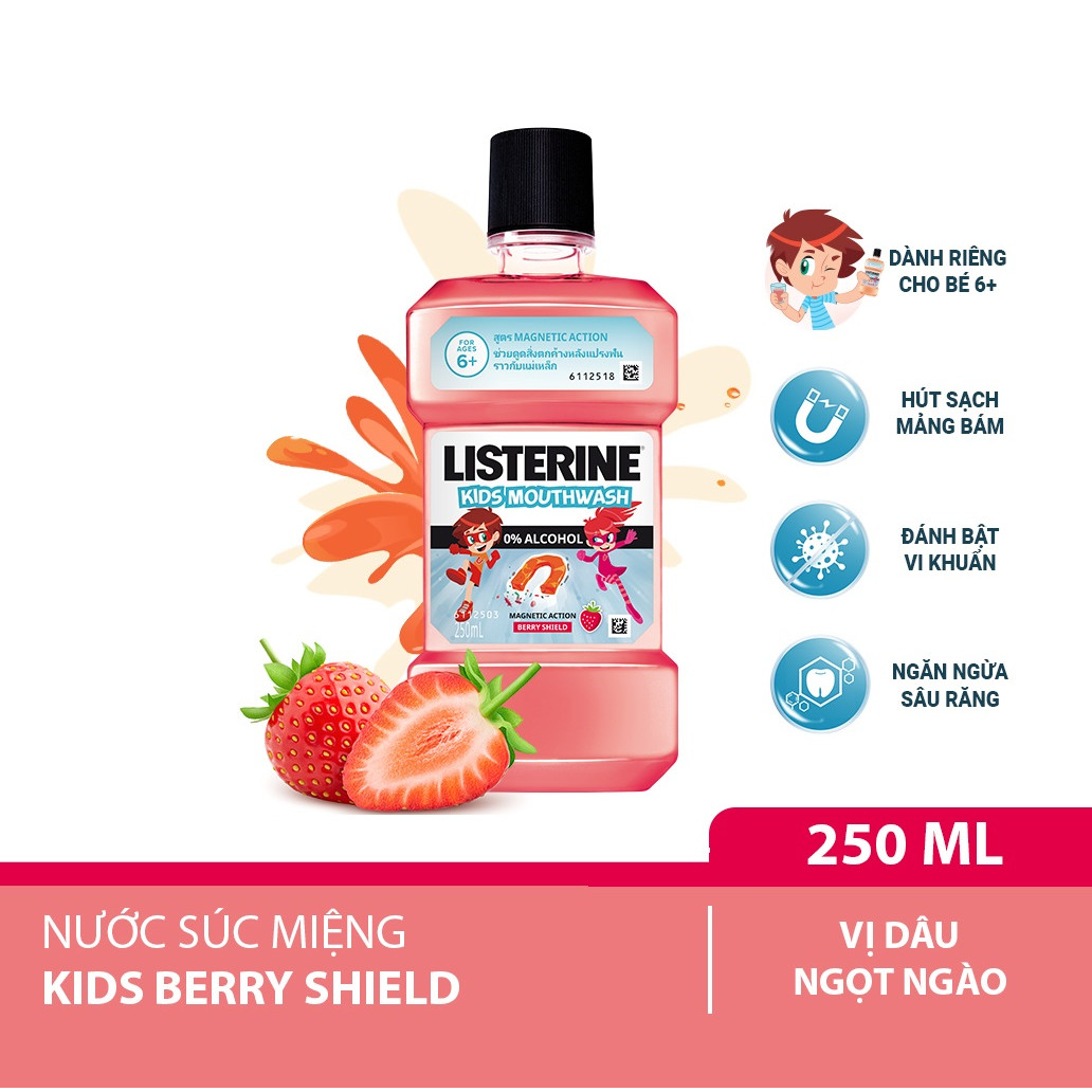 Nước Súc Miệng Listerine Kids dành riêng cho trẻ trên 6 tuổi 250ml -