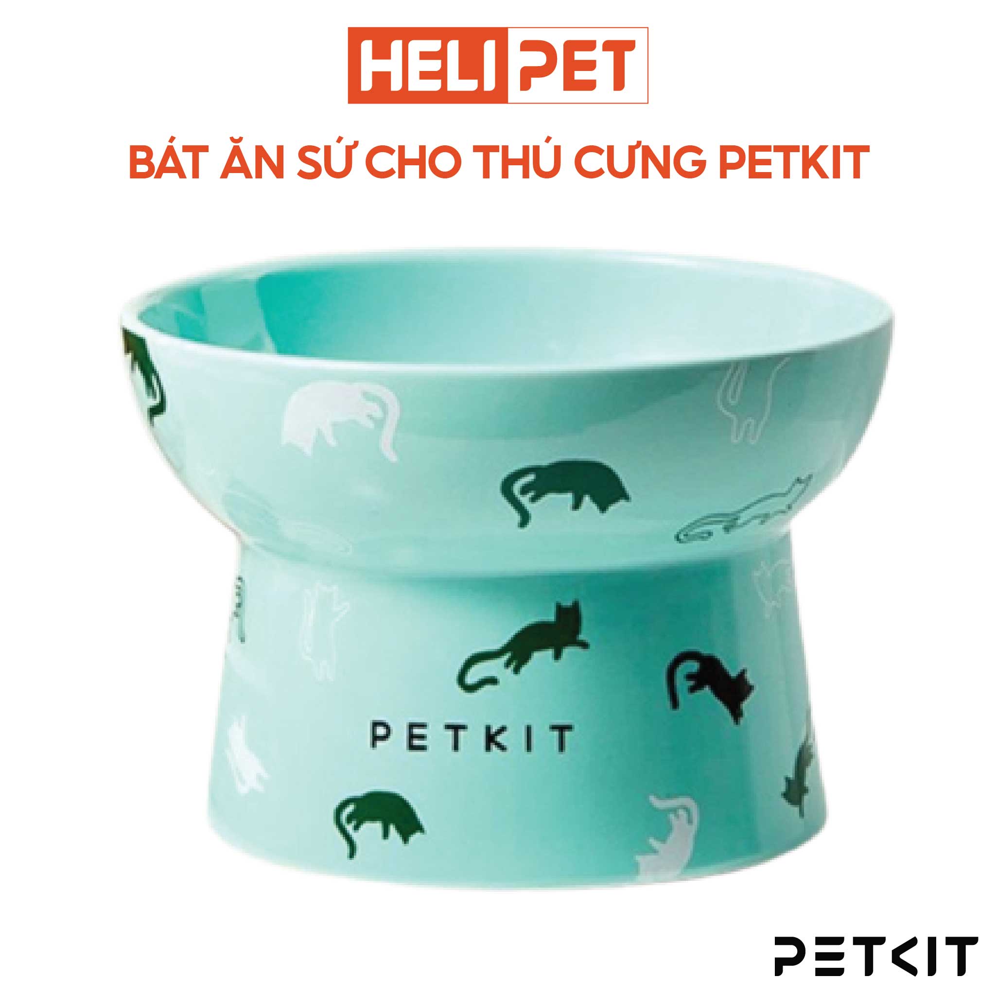 Chén Ăn, Bát Ăn Cho Chó Mèo Chống Gù Làm Từ Gốm Sứ Cao Cấp Ceramic Petkit Cera Spot- HeLiPet