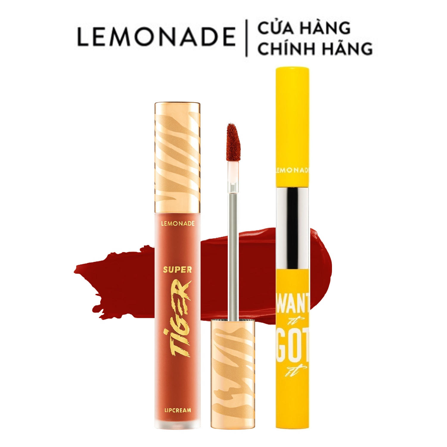 Combo Son kem lì Lemonade SuperTiger Matte Lipcream 5g và Chì kẻ mày 2 đầu Want It Got It 2.75g