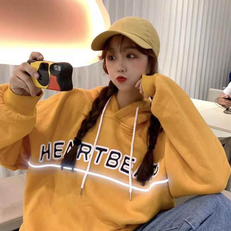 Áo hoodie Hàn Quốc phản quang in chữ