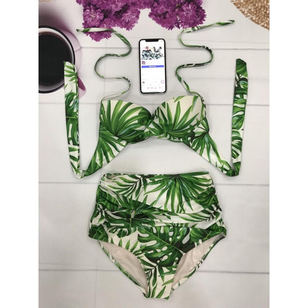 Bikini - Bộ bơi áo gọng không nơ, quần cạp cao (nhiều màu) - Eva Shop - Che khuyết điểm và tôn dáng cực tốt