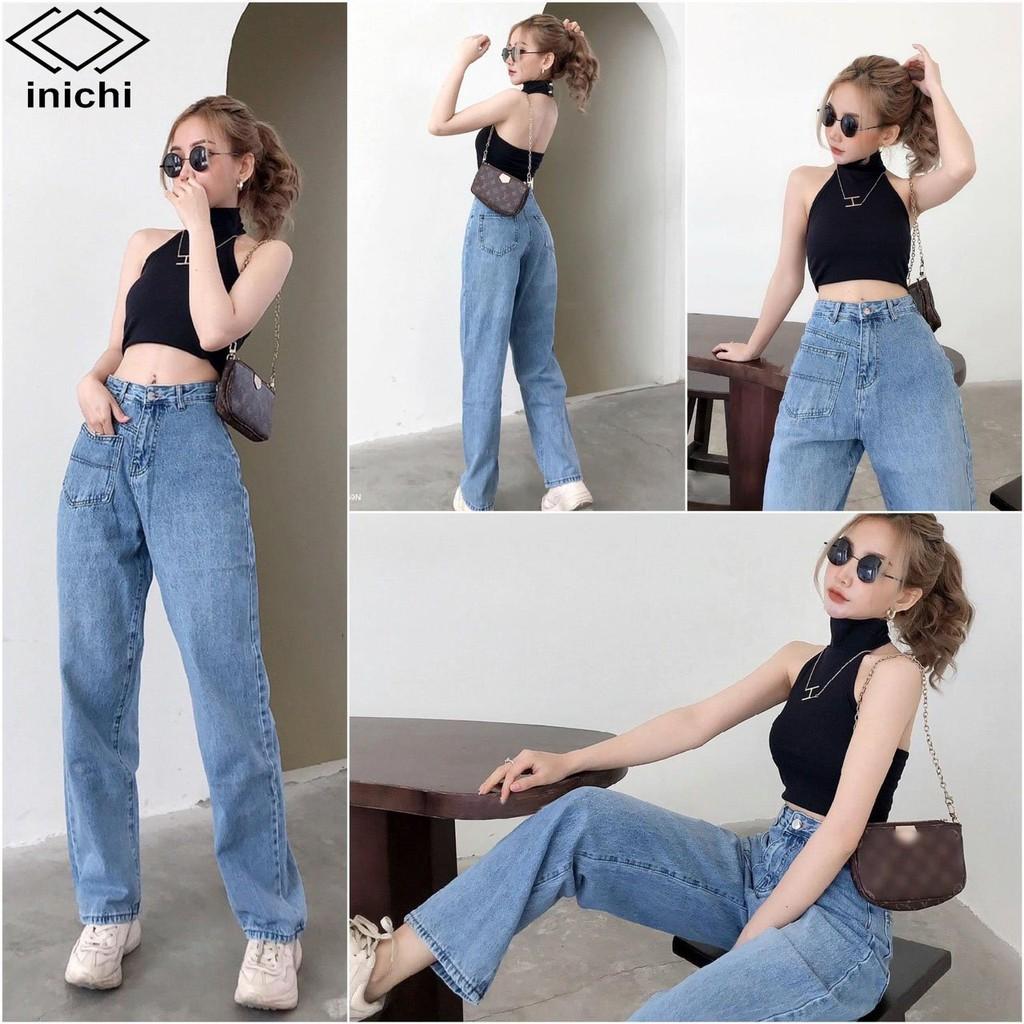 Quần Jean nữ INICHI Q873 ống rộng SIMPLE JEAN lưng ôm chất đẹp