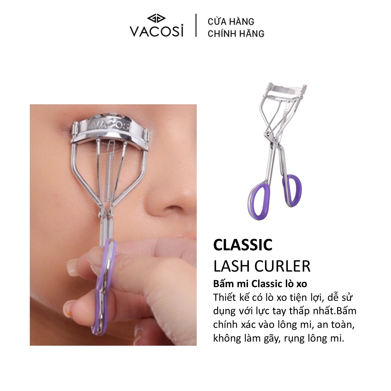 Bấm Mi Classic Lò Xo - BM01 VACOSI CLASSIC LASH CURLER