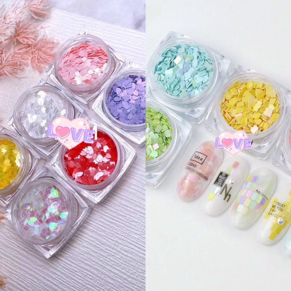 (Hàng mới về) Set phụ kiện hoa đính móng dễ thương dành cho Nail (set 6 hủ)