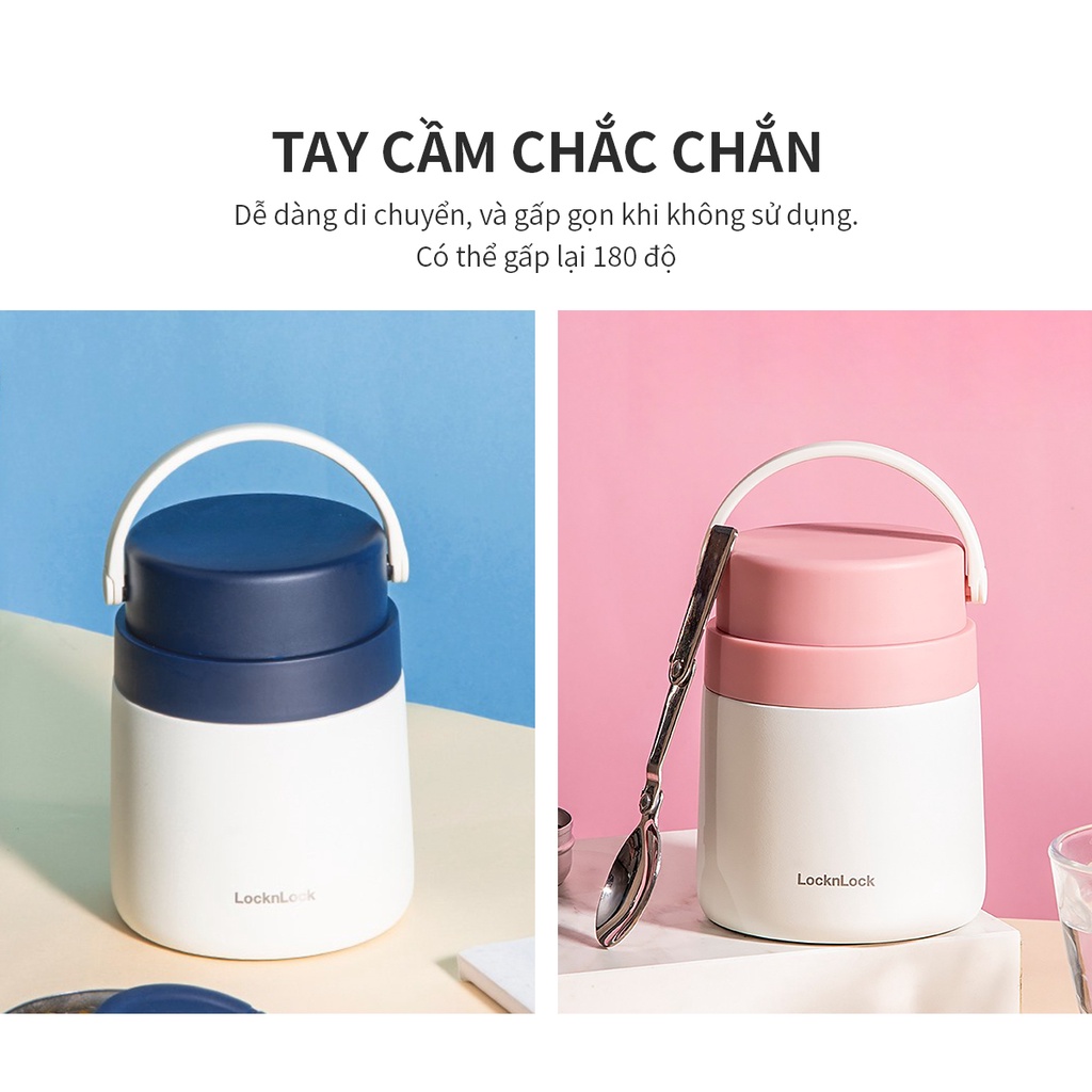 Hộp giữ nhiệt đựng đồ ăn có tay cầm Handle Food Jar LocknLock 700ml LHC8042NVY - Màu