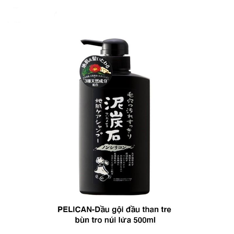 Bộ Dầu Gội Xả Chiết Xuất Than Tre Và Bùn Núi Lửa Pelican 500ml*2