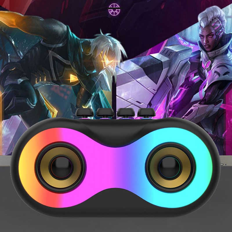 Loa Bluetooth 5.3 Đèn màu RGB Loa bao quanh Loa gia đình Loa siêu trầm đôi còi 14W di động với Loa siêu trầm TF AUX USB Màu sắc: Bạc