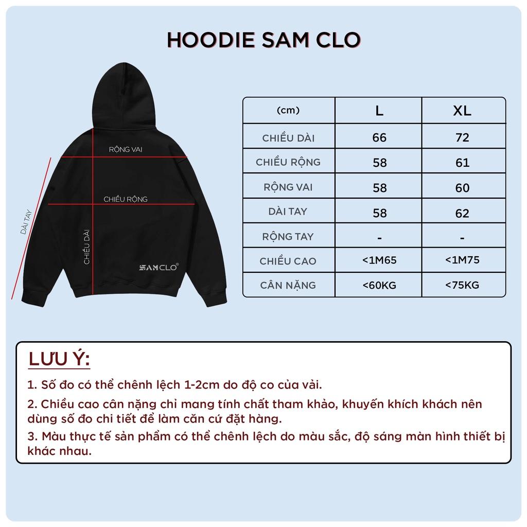 Áo khoác nỉ có mũ 2 lớp SAM CLO - HOODIE chui freesize form rộng nam nữ unisex mặc cặp - couple in chữ UNFLUID