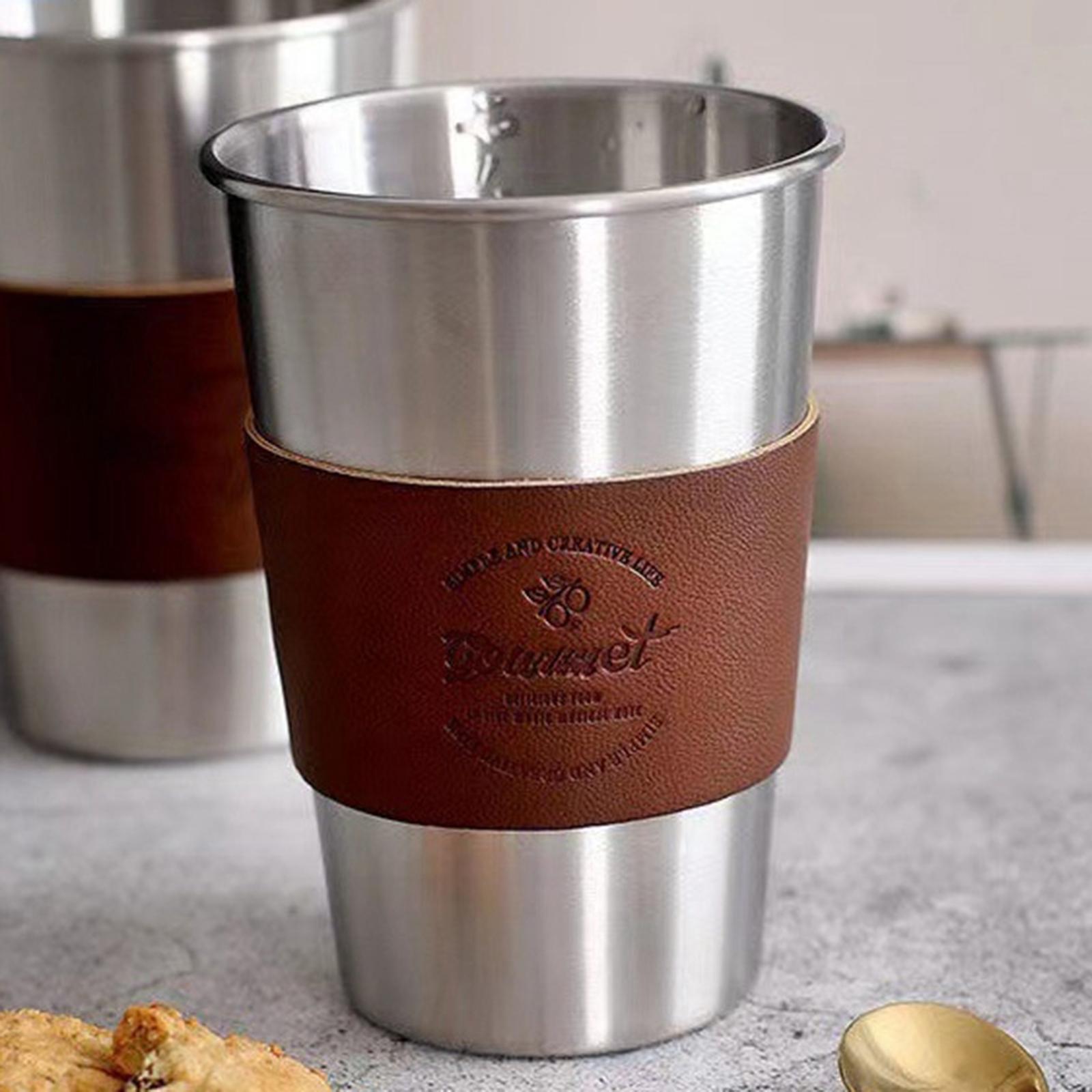 Water Tumblers Drinking Glasses BBQ Beverage Stainless Steel Cup with Sleeve