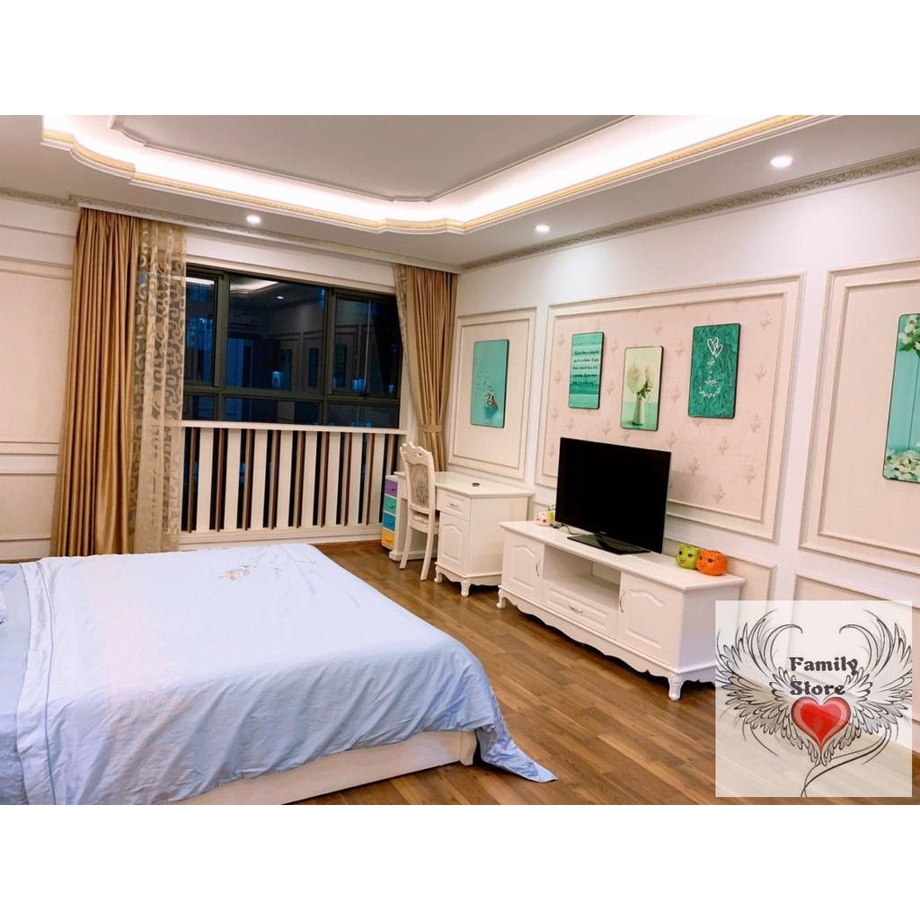 Siêu xả bộ ba tranh tráng gương cao cấp lá xanh cách điệu