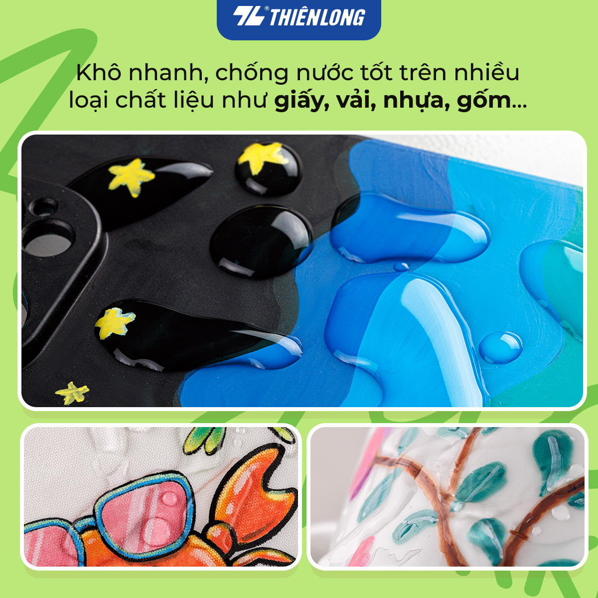 [Tặng 2/4/6 màu] Acrylic Markers/ Bút sơn/ Bút lông 12/24/36 màu ThiênLong Colokit - Màu sắc tươi sáng, Không thấm qua mặt giấy