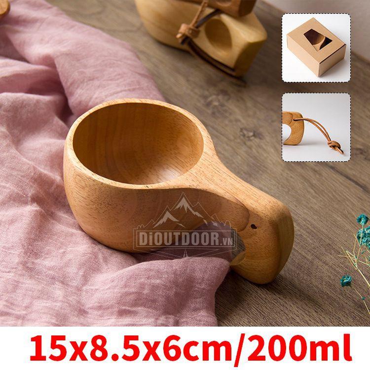 Cốc gỗ Kuksa Bushcraft cốc gỗ cao su handmade