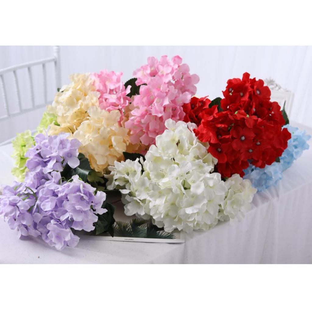 Artificial Silk Hydrangea Flower Bouquet Home Garden Table Decor
