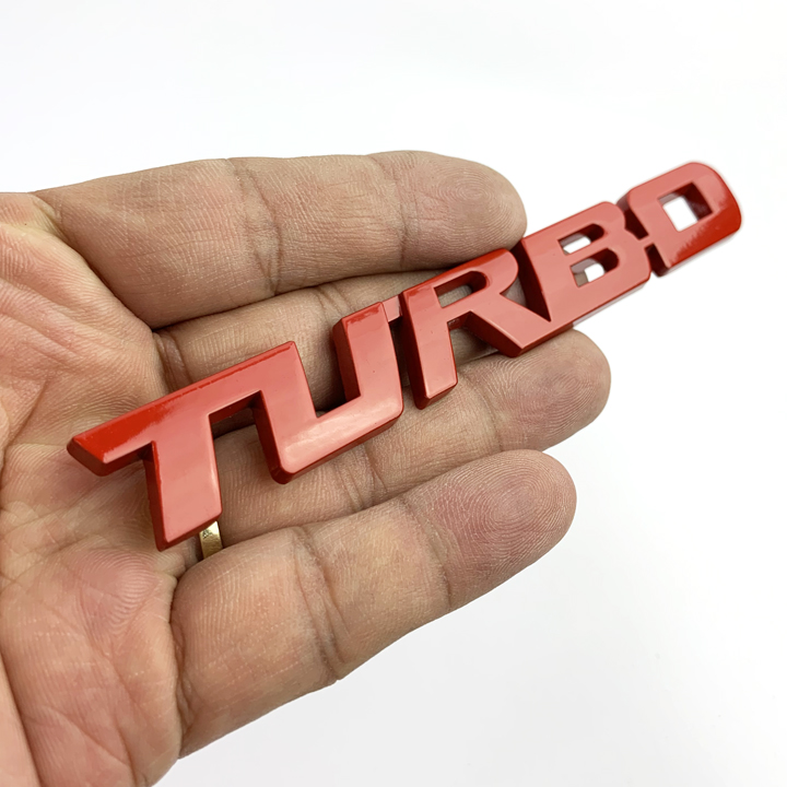 Tem kim loại 3D TURBO dán trang trí ô tô