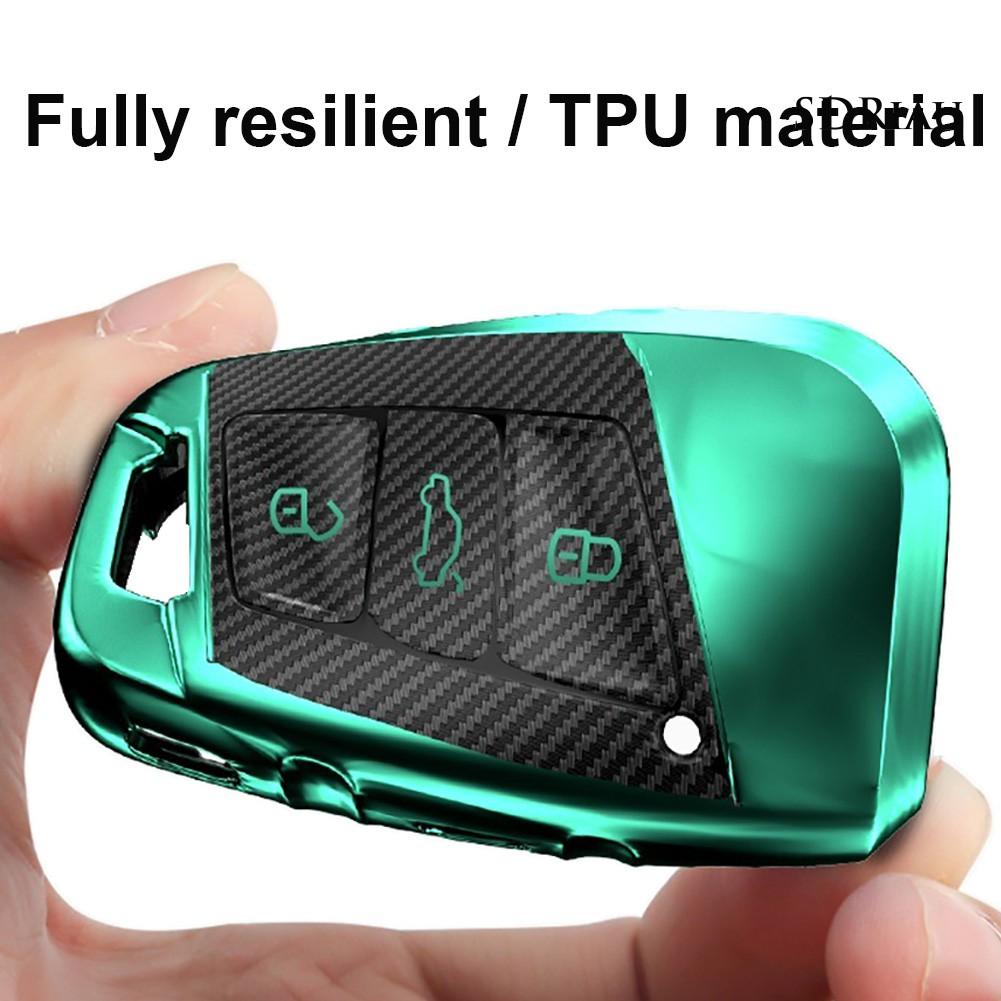Vỏ Bọc Chìa Khóa Bằng Sợi Carbon Tpu Cho Vw Magotan