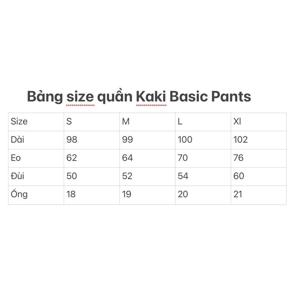 Quần dài KAKI BASIC PANTS quần kaki dài suông ống rộng full màu Ulzzang Unisex nam nữ