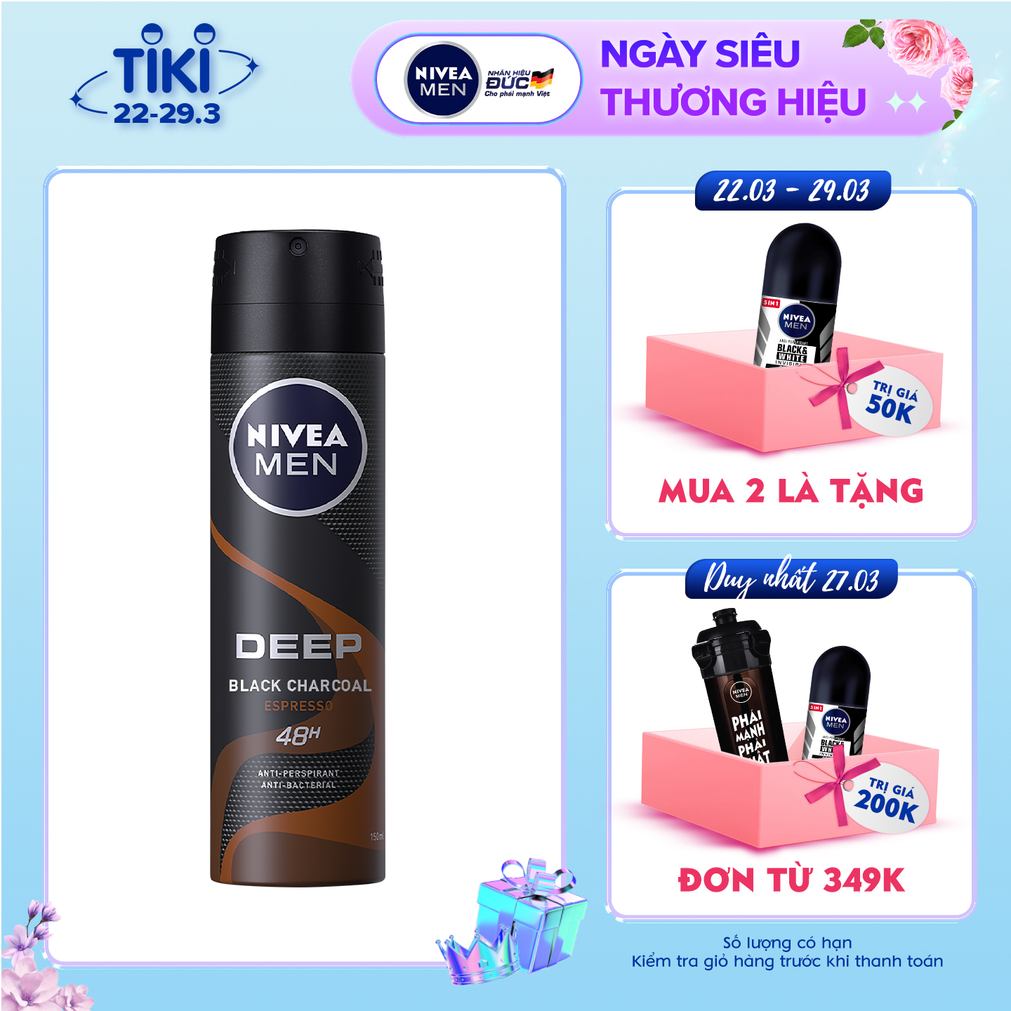 Xịt Ngăn Mùi NIVEA MEN Than Đen Hương Espresso - 85367 (150ml)