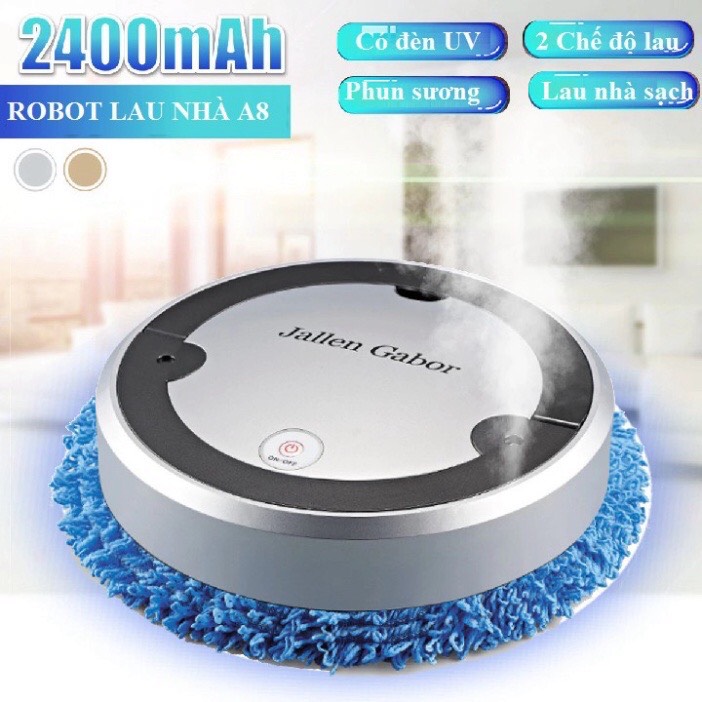 Robot lau nhà thông minh tự động Jallen Gabor A8 phiên bản cao cấp 2022 thêm chức năng phun sương tạo ẩm, khử khuẩn bằng tia cực tím 