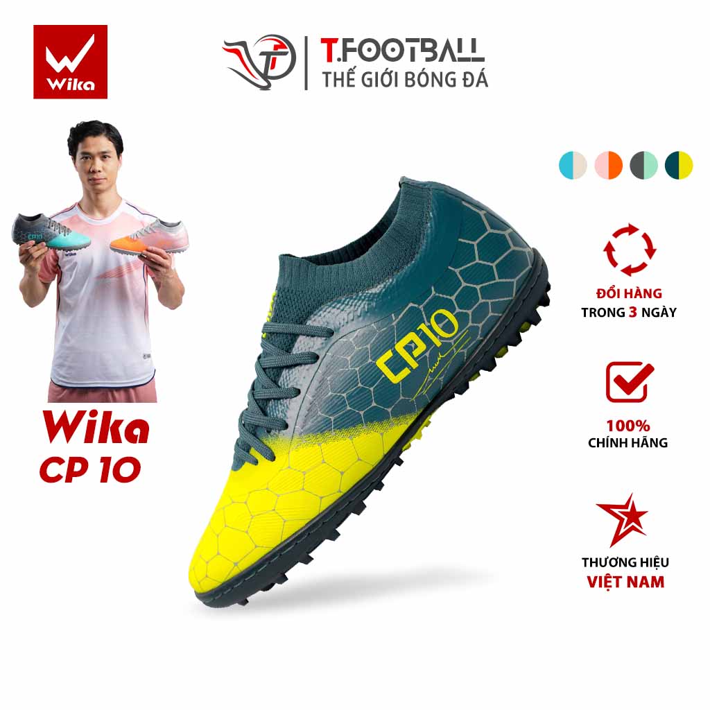 Giày Đá Bóng WIKA CP10 Cổ Giày Flyknit Ôm Chân Dẻo Dai Đàn Hồi Tốt – Xanh Chuối,40