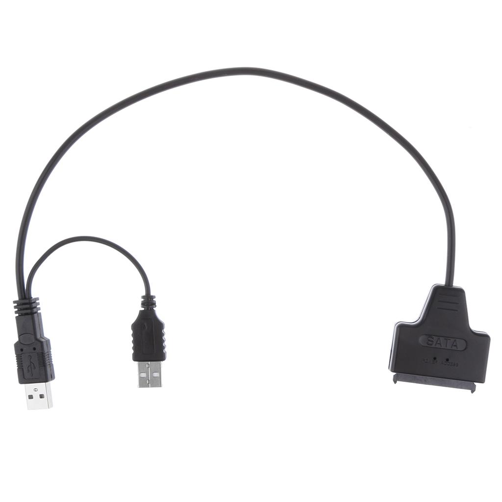 USB 2.0 to SATA 22Pin Adapter Y-Cable with USB Power Cable for 2.5" SATA SSD