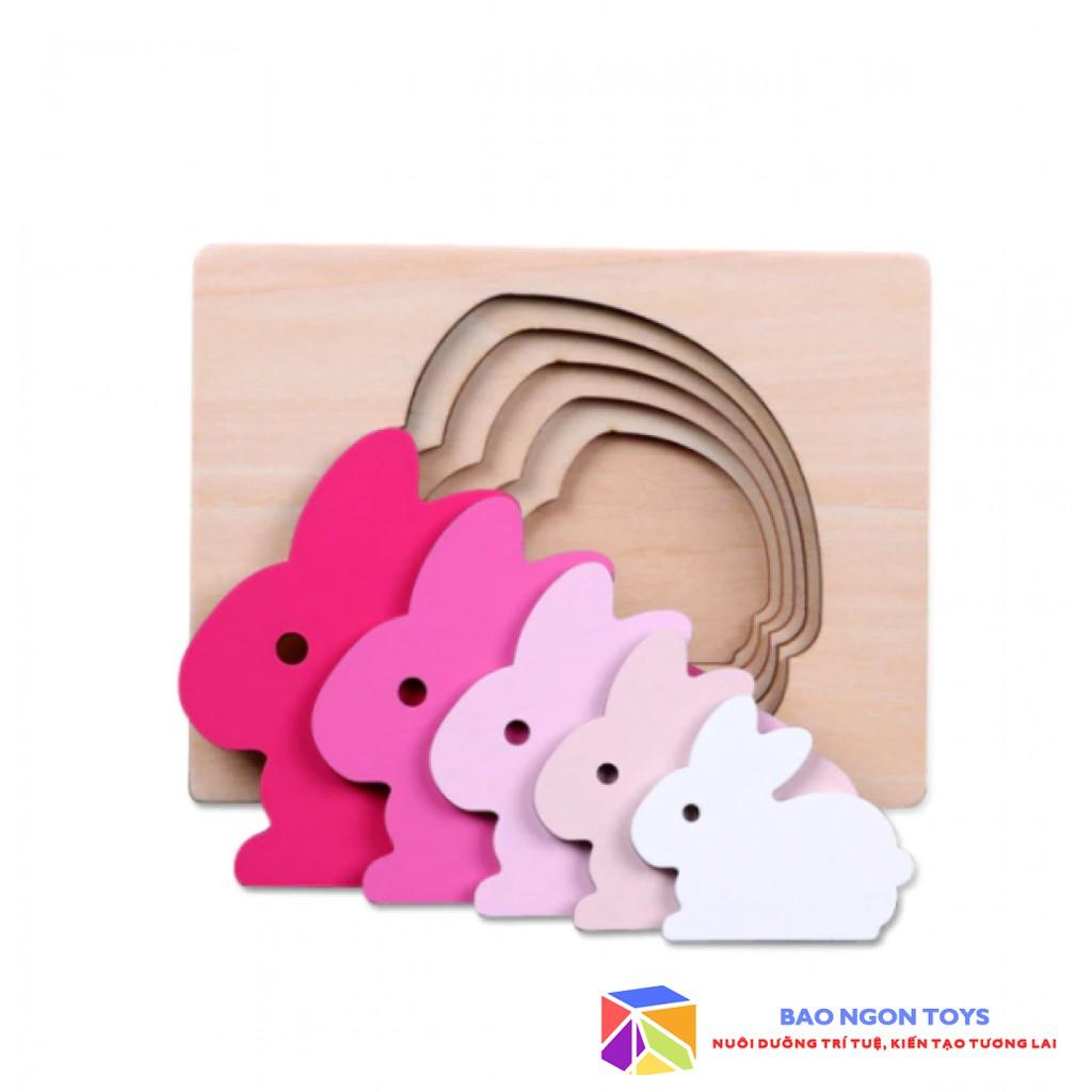 ĐỒ CHƠI XẾP HÌNH ĐỘNG VẬT THEO THỨ TỰ TĂNG DẦN - GIÁO CỤ MONTESSORI THỎA MÃN THỜI KỲ NHẠY CẢM CỦA BÉ