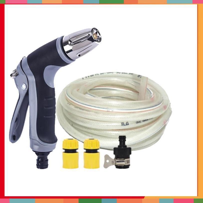 Bộ dây và vòi xịt rửa xe tưới cây tăng áp 15m 206817