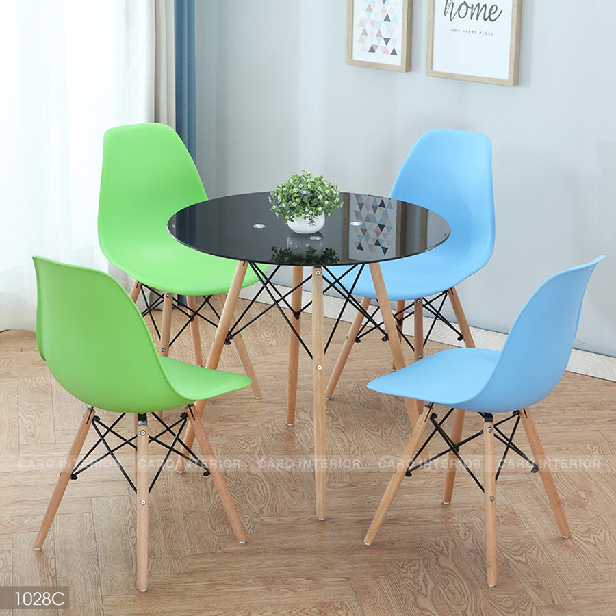 GHẾ NHỰA EAMES CHÂN GỖ 1028C