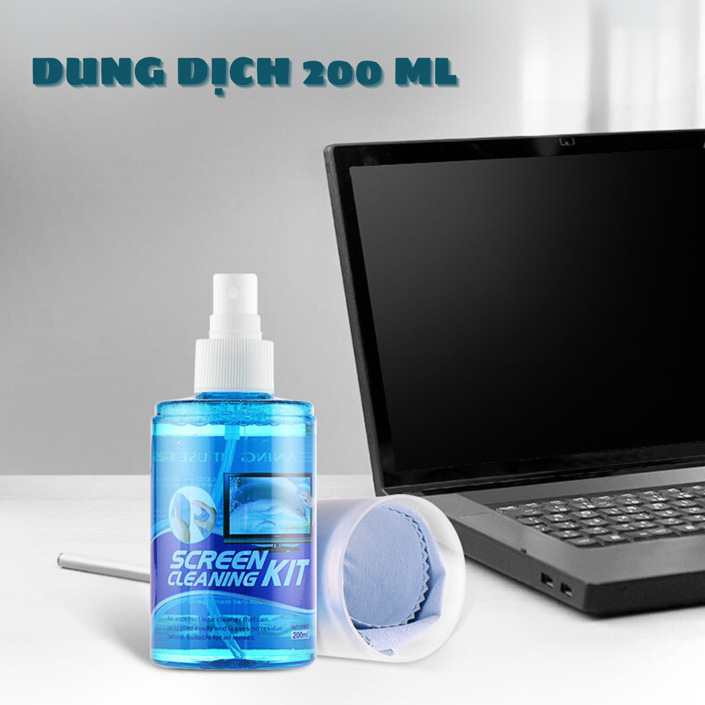 Dung dịch Vệ Sinh Màn Hình Macbook Kai.N Screen Cleaning Kit 200ml Kháng Khuẩn Điện Thoại Máy ảnh Đồng Hồ Laptop Tablet Ống kính Kèm Khăn Lau_ Hàng chính hãng