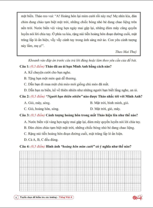 Sách - Tuyển Chọn Đề Kiểm Tra Tiếng Việt Các Trường Lớp 5